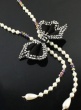 Bowknot Pattern Rivets Embellished Necklace White фото.